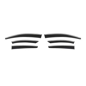 Ford Focus HB 5D Wind Deflector - Omac - Chrome 6 Pcs Acrylic - Black - '12-'14
